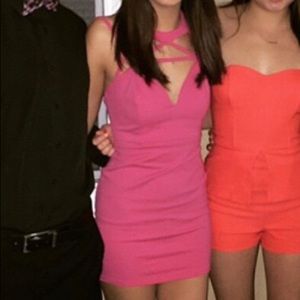 Angl Hot Pink Bodycon Dress